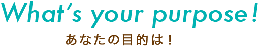 あなたの目的は！