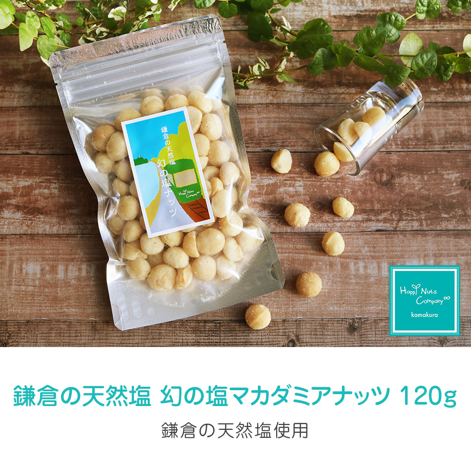 マカダミアナッツ 鎌倉 天然塩 幻の塩 マカダミア ナッツ 120g ハッピーナッツカンパニー