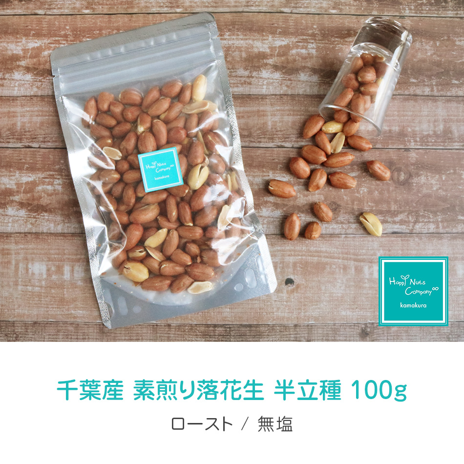 落花生 千葉産 素煎り 無添加 100g ナッツ専門店 ハッピーナッツカンパニー